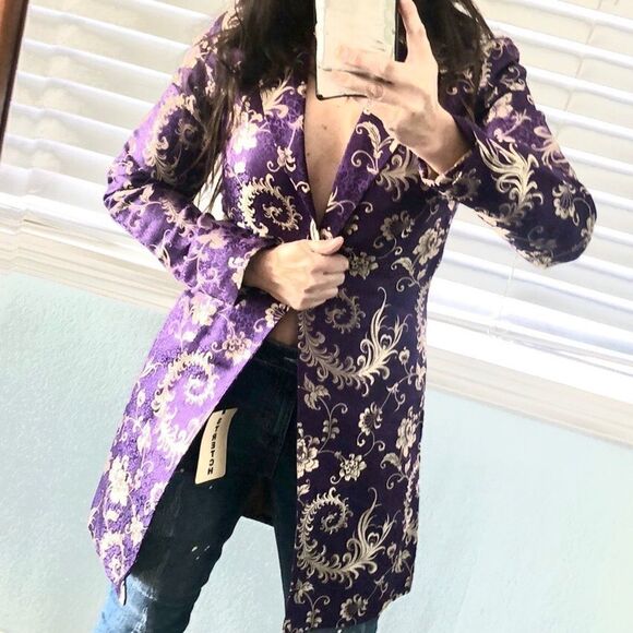 Vintage Johanne Beck Silk Jacket Last purple - Picture 1 of 7
